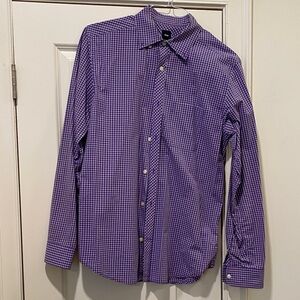 Purple Gingham Button Down Dress Shirt